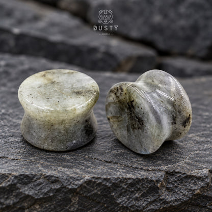 Spectrolite Stone Double Flared Plugs | 6–16mm