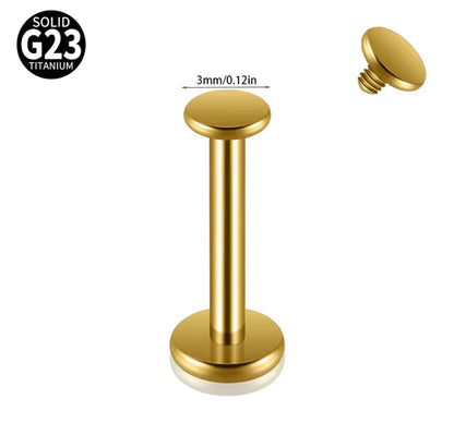 Flat Disc Labret Stud | Titanium | 16G