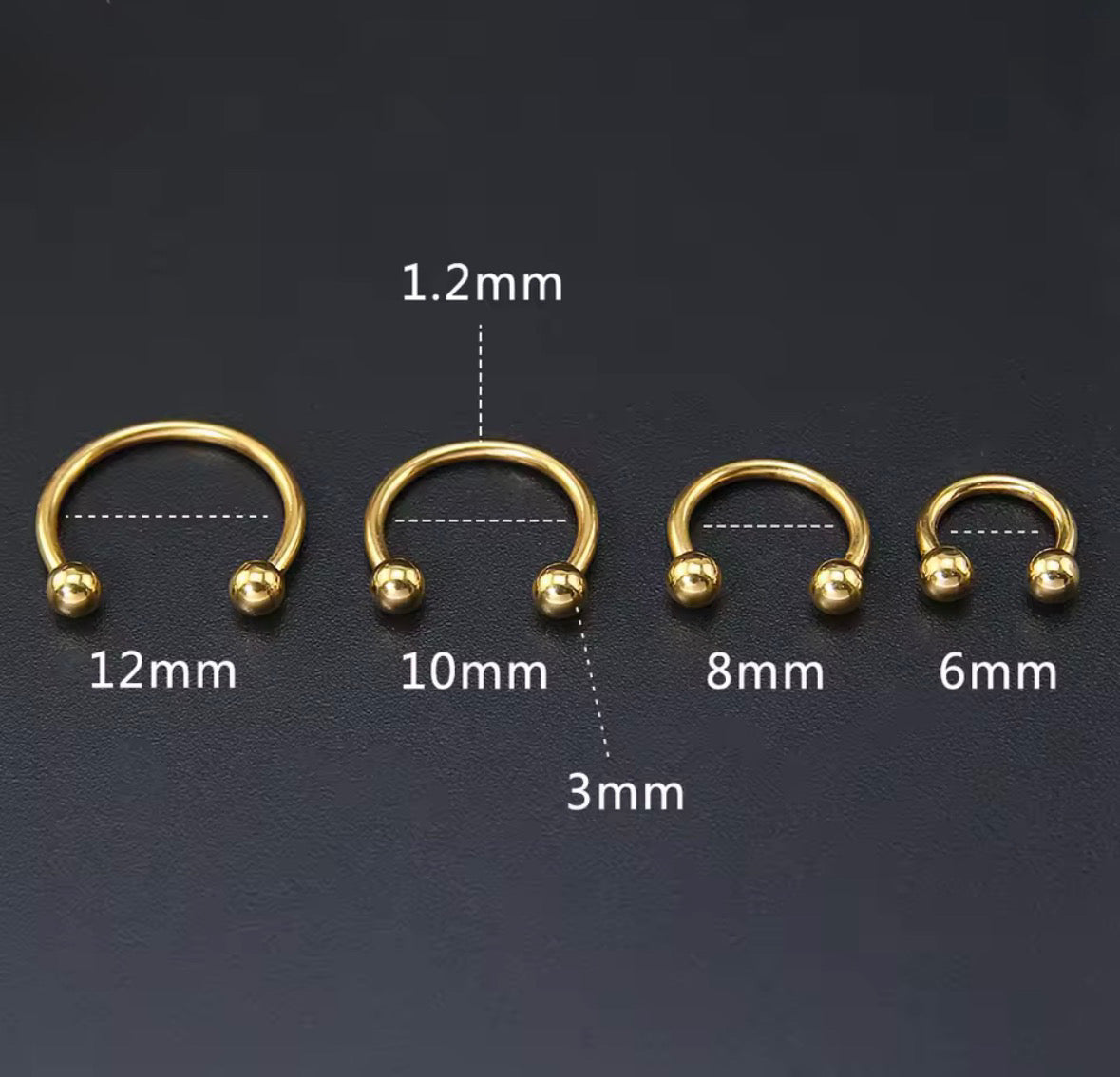 Horseshoe Septum Ring | Circular Barbell | Stainless Steel