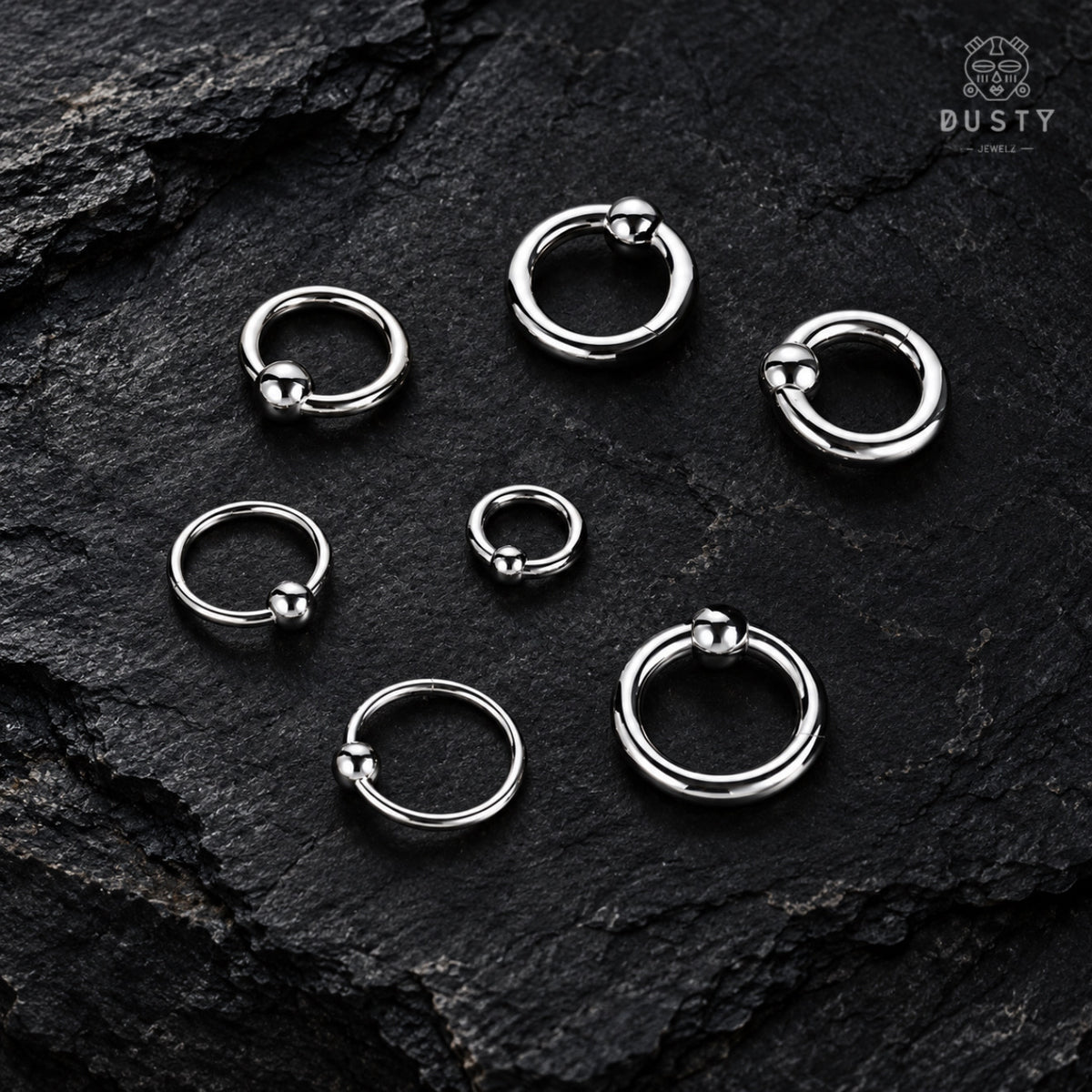 Large Hinged Segment Ball Closure Ring | Stainless Steel 2-4mm