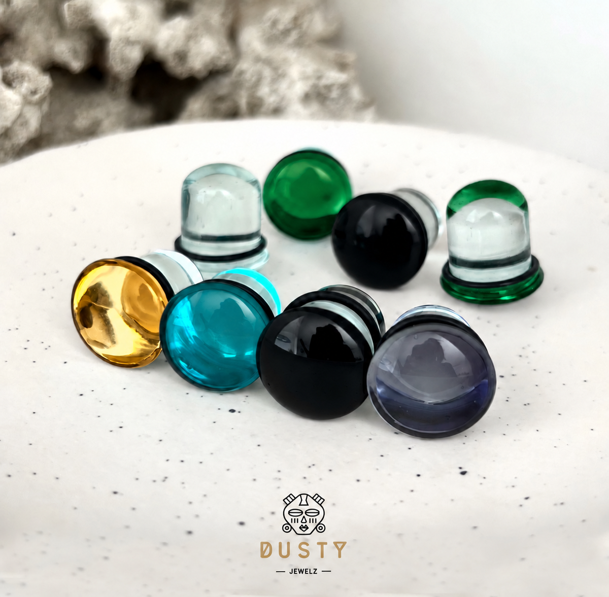 Glass Dead Stretching Plugs | Single Flare | Rubber O - Ring | 1.6-25mm