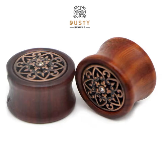 Mandala Organic Wood Plugs | Double Flare