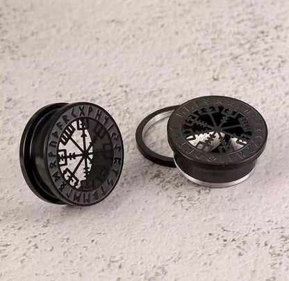 Norse Compass Rune Stainless Steel Plugs