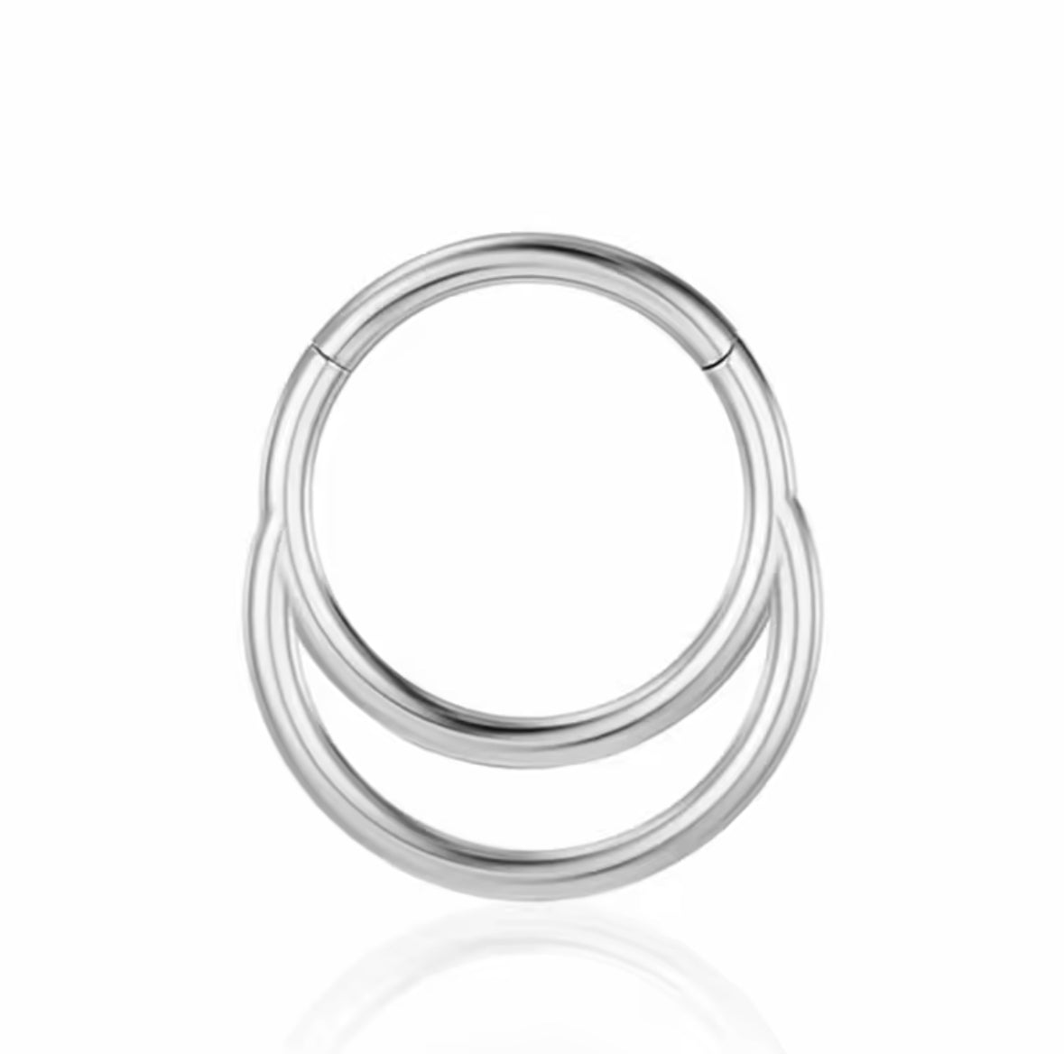 Double Loop Hinged Septum Ring | Stacked Clicker