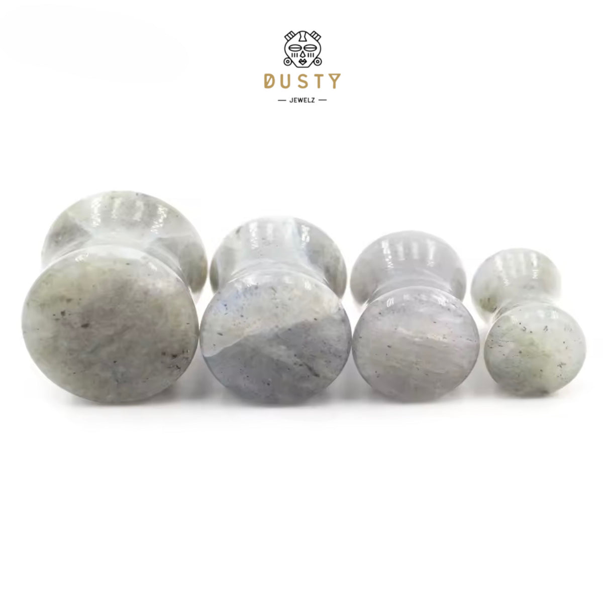 Spectrolite Stone Double Flared Plugs | 6–16mm