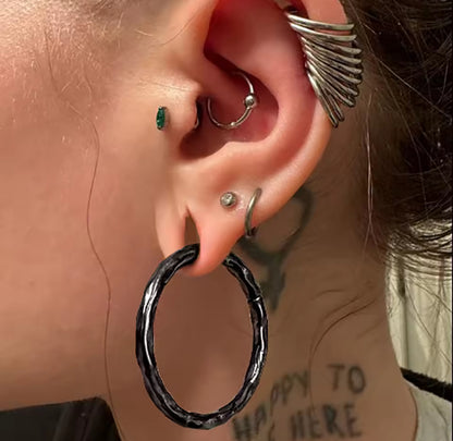 Hammered Hoop Ear Weights