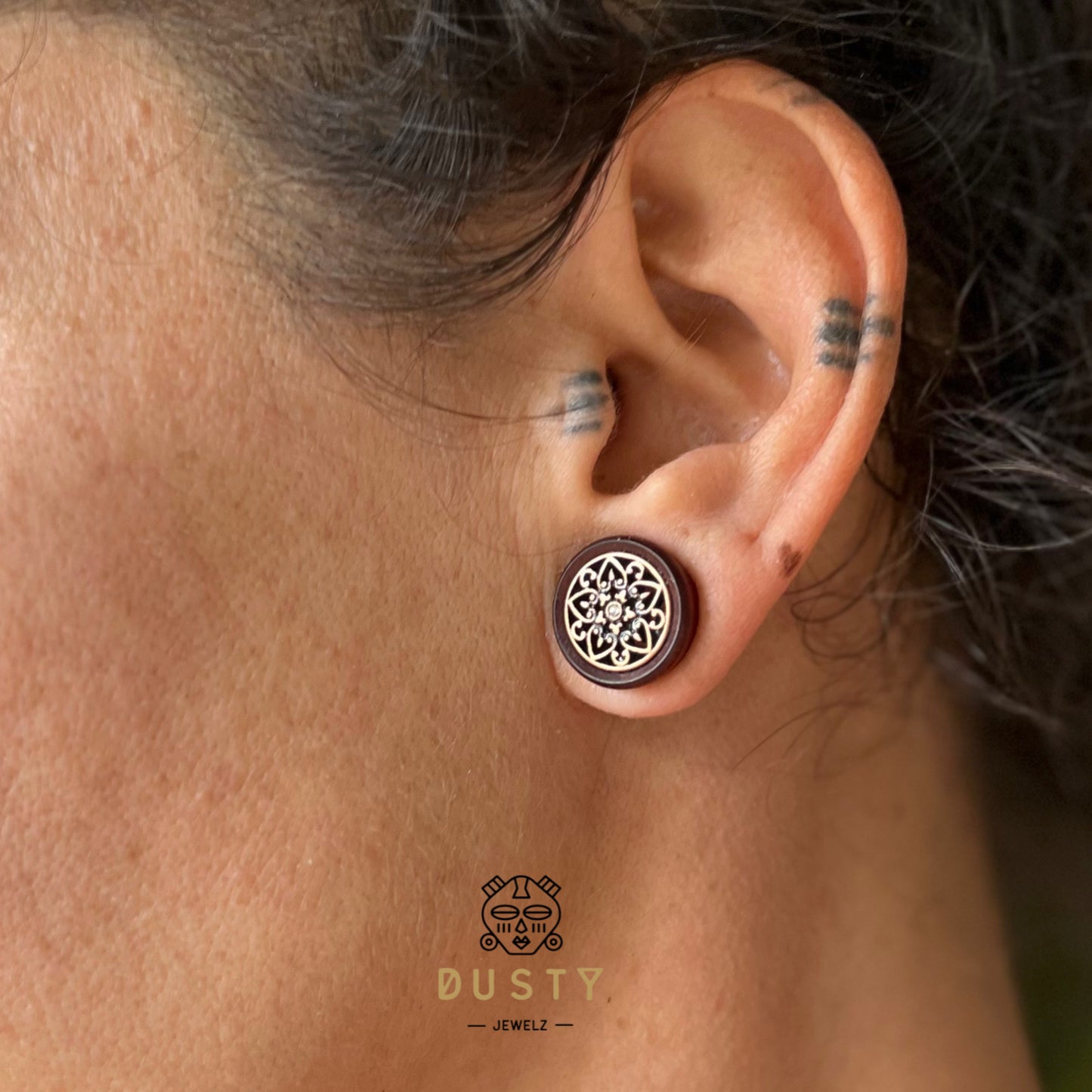 Mandala Organic Wood Plugs | Double Flare