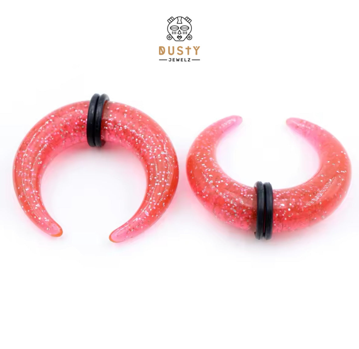 Glitter Bull Taper Septum Pincher | Acrylic Crescent Taper