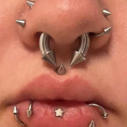 Faux Spike Septum Ring 16G – Stretched Illusion Look