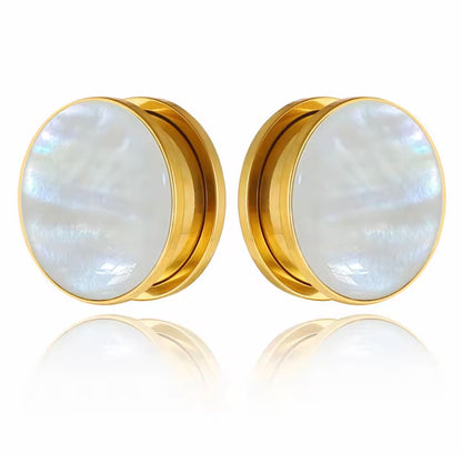 Iridescent Shell Stainless Steel Screw-Fit Plugs & Tunnels