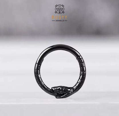 Serpent Septum Clicker | Hinged Piercing Ring