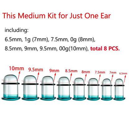 Glass Dead Stretching Kit | Single Flare Plugs Set (0.5mm increments)