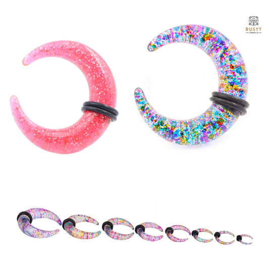 Glitter Bull Taper Septum Pincher | Acrylic Crescent Taper