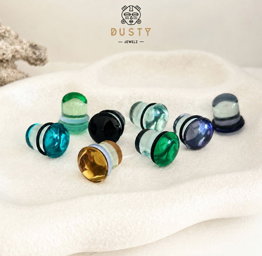 Glass Dead Stretching Plugs | Single Flare | Rubber O - Ring | 1.6-25mm
