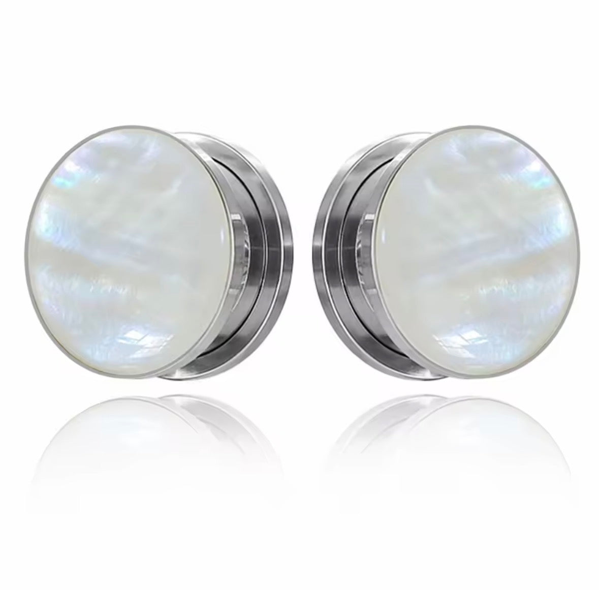 Iridescent Shell Stainless Steel Screw-Fit Plugs & Tunnels