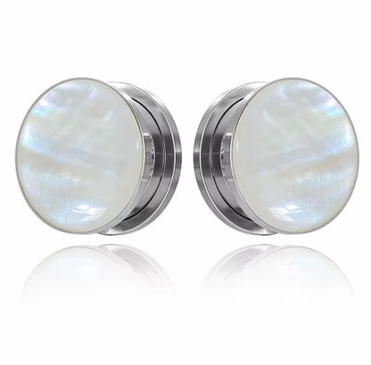 Iridescent Shell Stainless Steel Screw-Fit Plugs & Tunnels