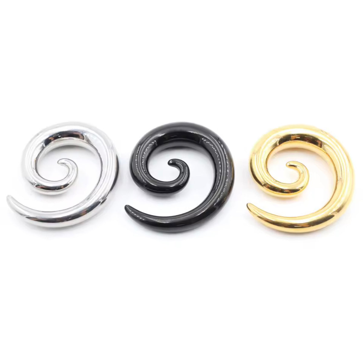 Spiral Taper Stretchers | Stainless Steel 14g-00g