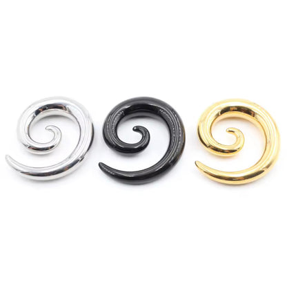 Spiral Taper Stretchers | Stainless Steel 14g-00g