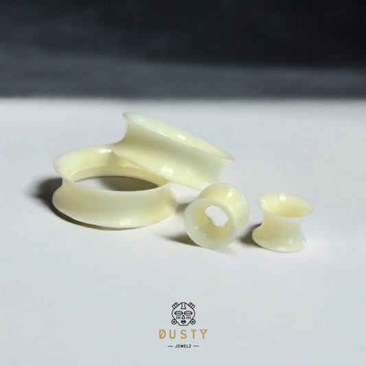 Beige Silicone Ear Skins | Double Flare | Skin Tone Thin Tunnels