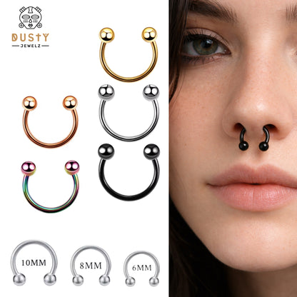 Horseshoe Septum Ring | Circular Barbell | Stainless Steel
