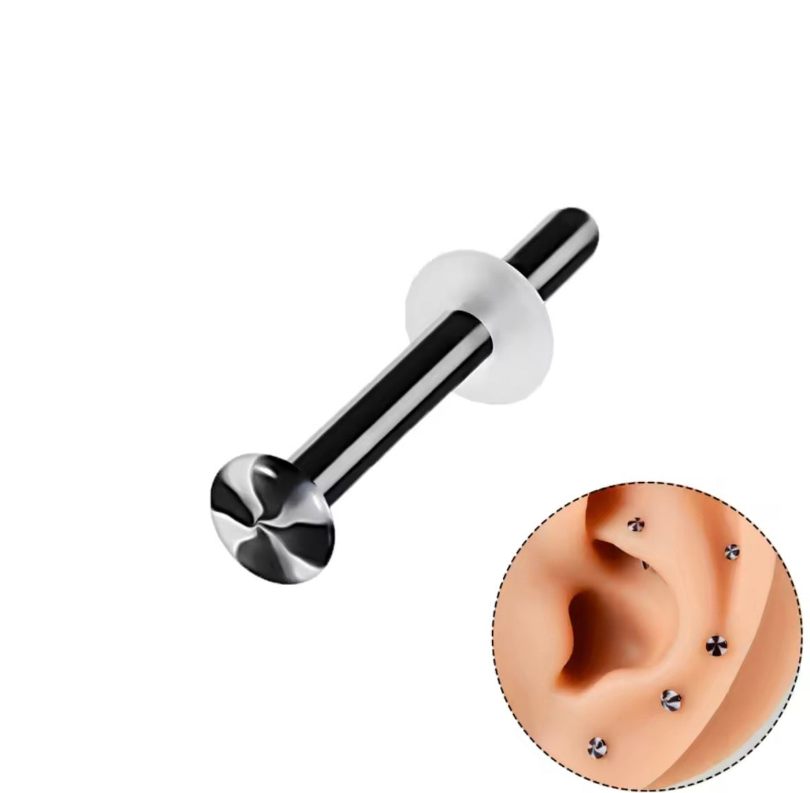 Glass Straight Bar Retainer | 18g-14g