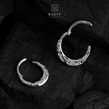Hammered Hinged Septum Ring | Stainless Steel Clicker | Titanium