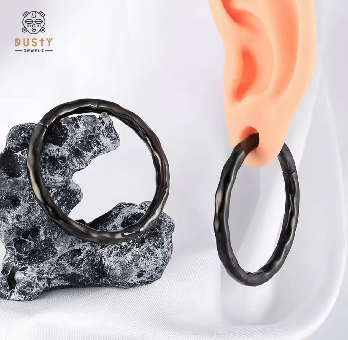 Hammered Hoop Ear Weights