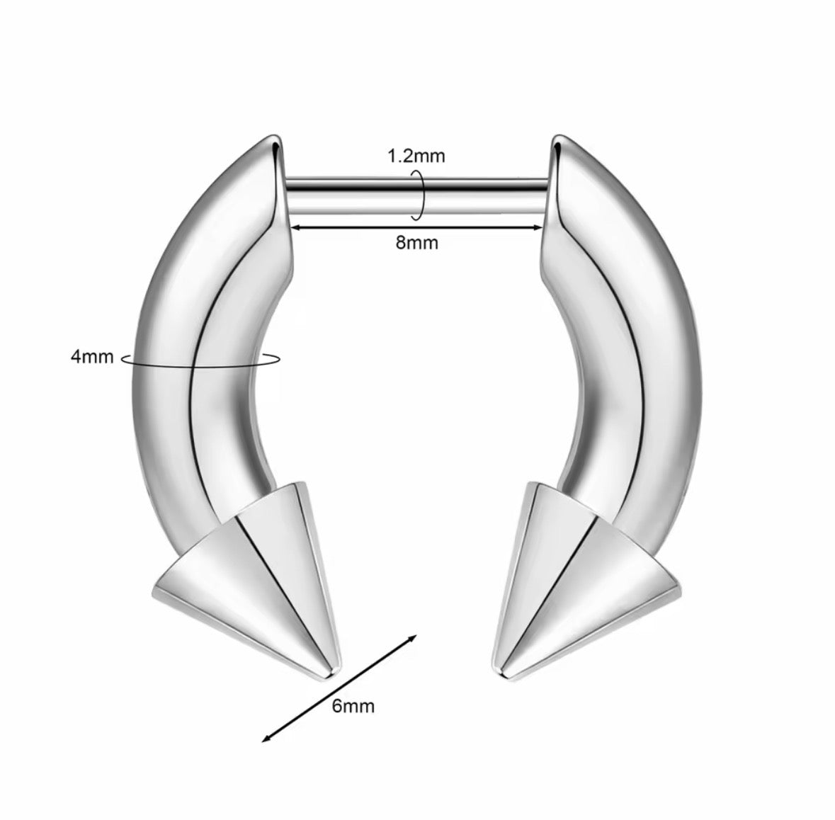 Faux Spike Septum Ring 16G – Stretched Illusion Look