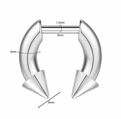 Faux Spike Septum Ring 16G – Stretched Illusion Look