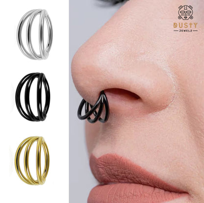 Triple Stack Hinged Clicker | 3 Layered Septum Ring