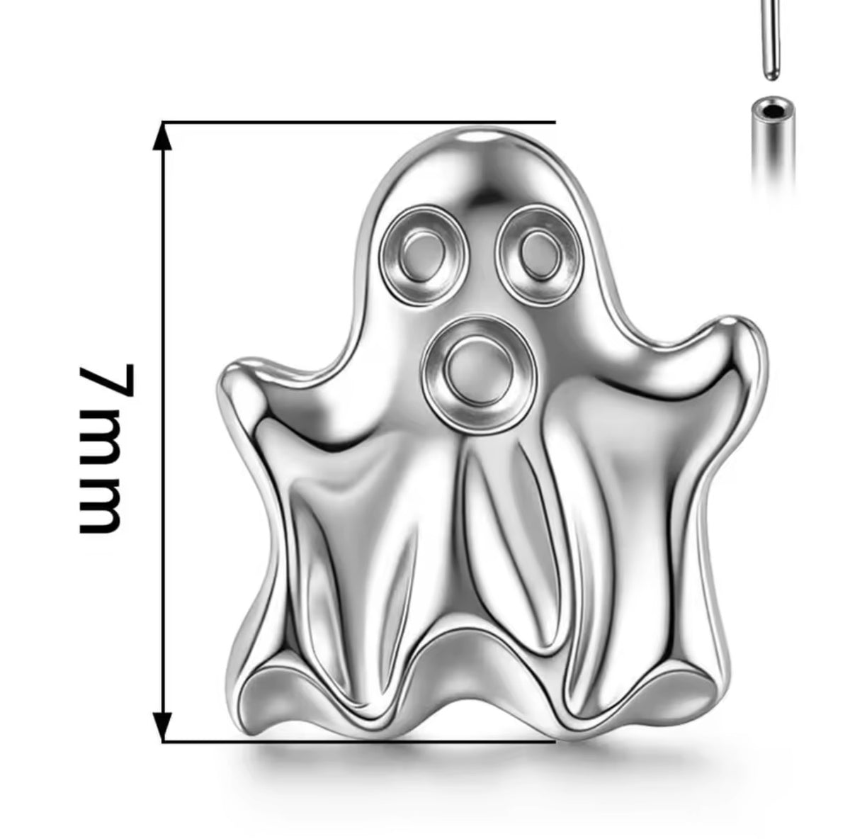 Ghost Titanium Flat Back Labret | Threadless Push-In Piercing