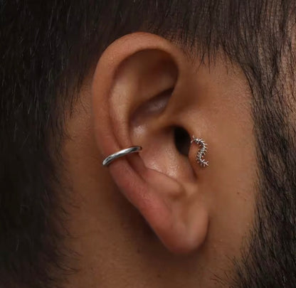 Centipede Cartilage Stud | Titanium | 16G | Push-In or Internally Threaded