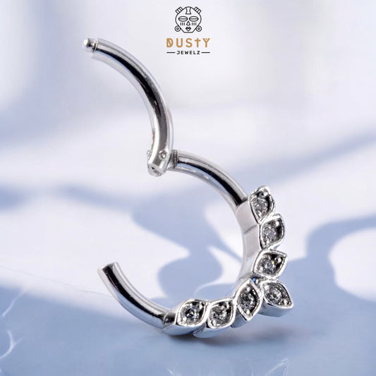 Crystal Paved Gem Septum Clicker 16G