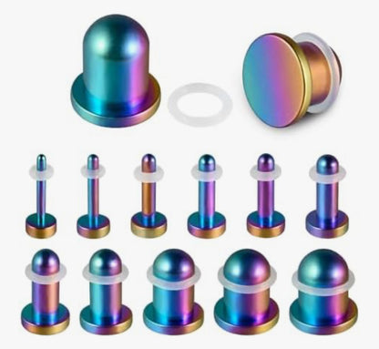 Rainbow Single Flare Plugs | TITANIUM