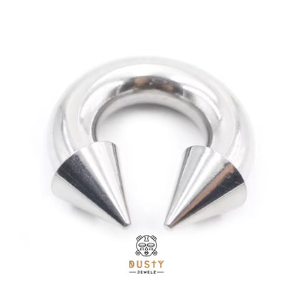 Spiked Circular Barbell | Heavy Gauged Horseshoe