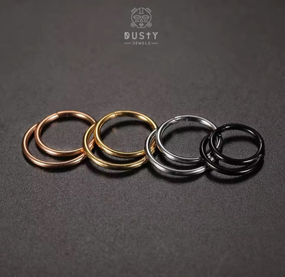 Double Loop Hinged Septum Ring | Stacked Clicker