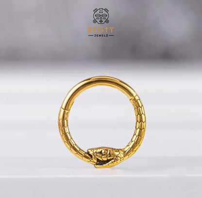 Serpent Septum Clicker | Hinged Piercing Ring