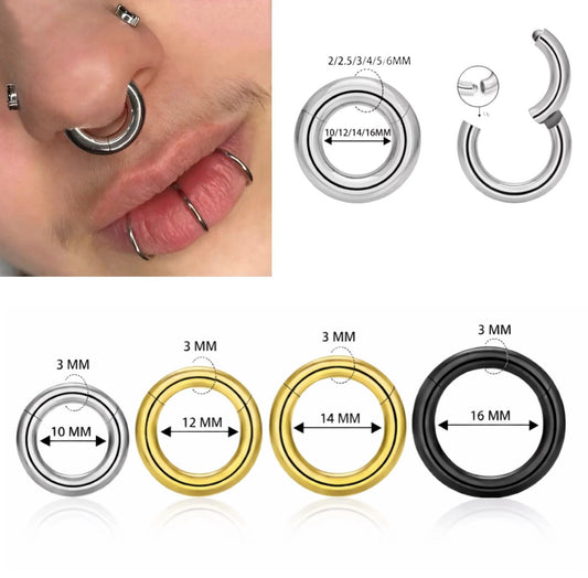 Heavy Gauged Hinged Segment Clicker | Big Septum Ring