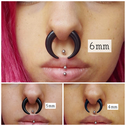 Bull Taper Septum Pincher | Acrylic Crescent Tapers