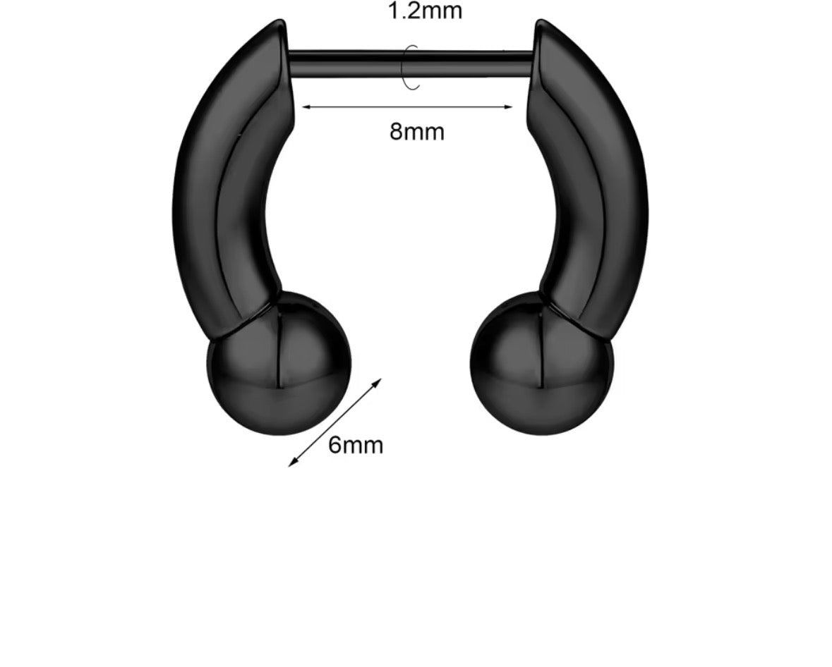 Chunky Faux Septum Ring – 16G Stretched Illusion Look