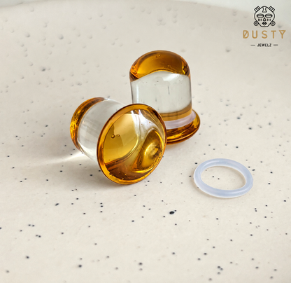 Glass Dead Stretching Plugs | Single Flare | Rubber O - Ring | 1.6-25mm