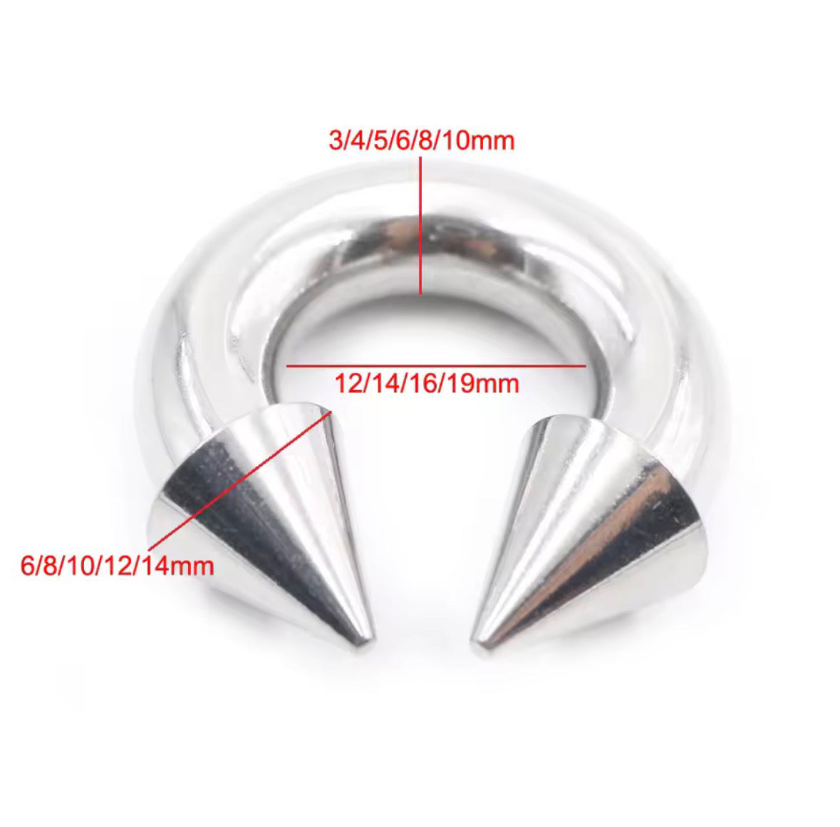 Spiked Circular Barbell | Heavy Gauged Horseshoe