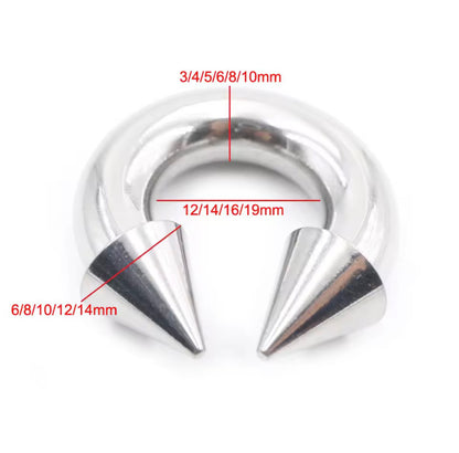 Spiked Circular Barbell | Heavy Gauged Horseshoe
