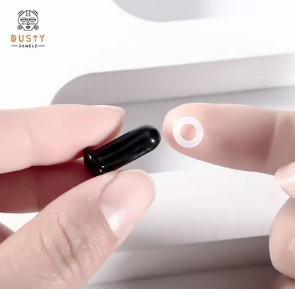 Black Glass Plugs | Single Flare