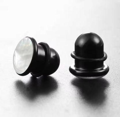 Shell Inlay Single Flare Steel Plugs | Dead Stretching Plug | Half Sizes