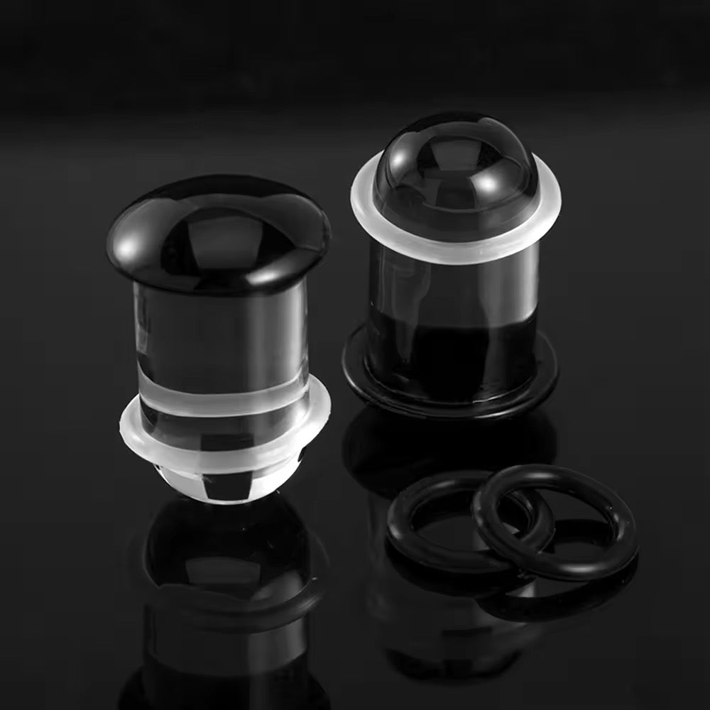 Black Glass Single Flare Dead Stretching Plug | Half Sizes