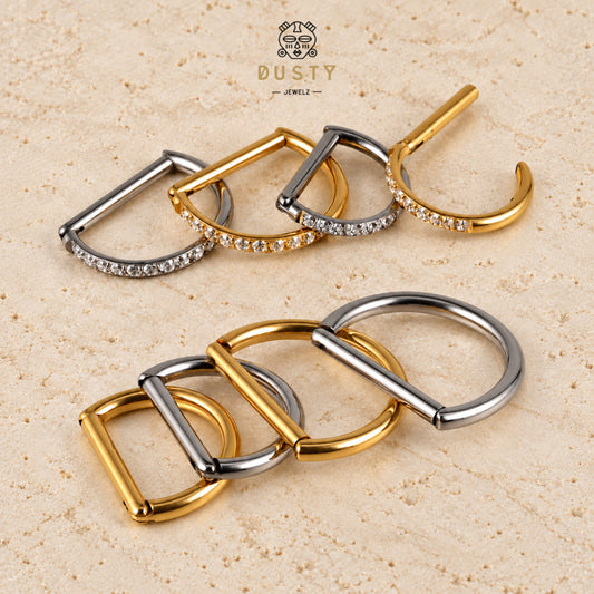 D-Ring Clicker | G23 Titanium | Plain & CZ Pavé