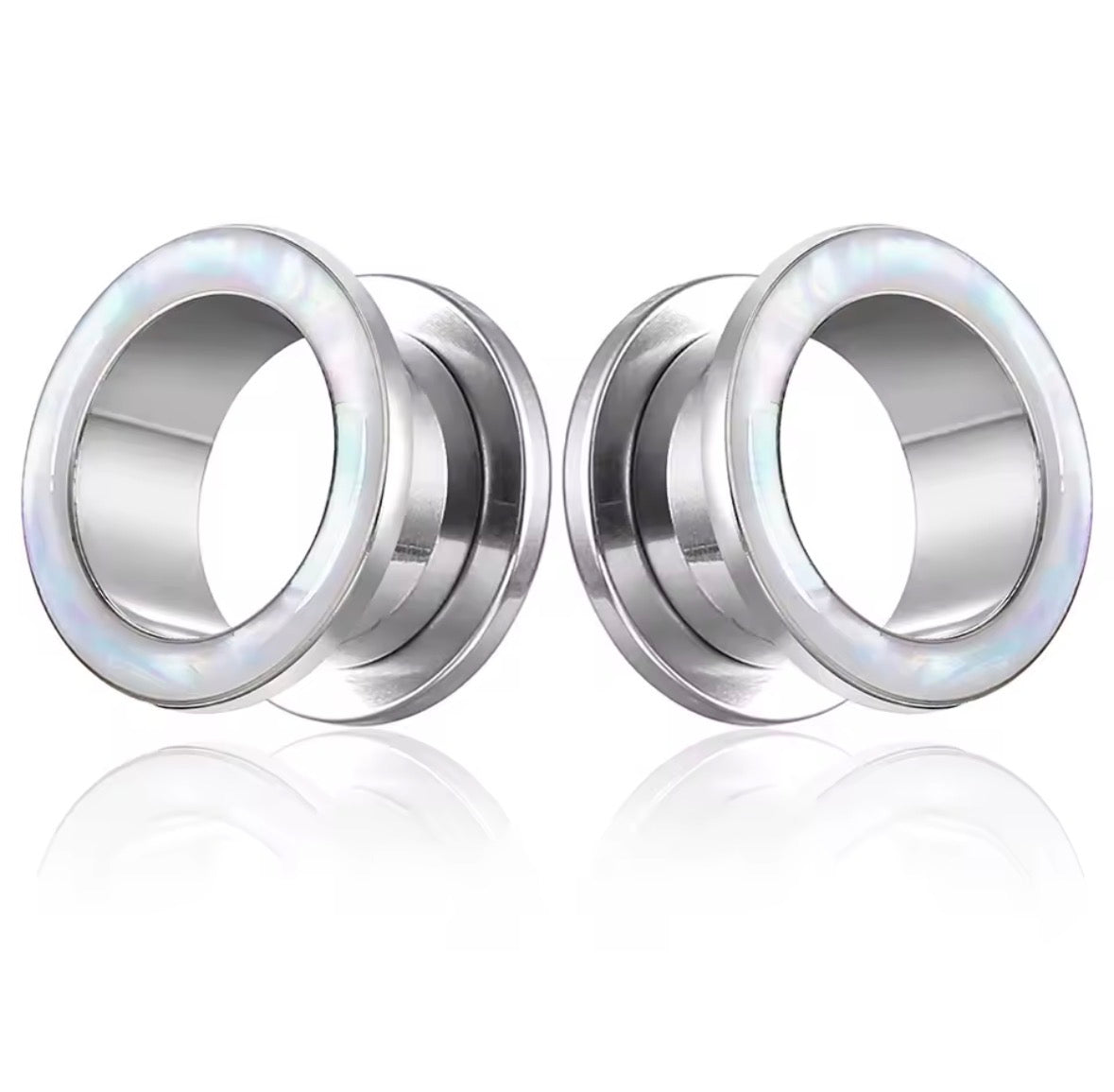 Iridescent Shell Stainless Steel Screw-Fit Plugs & Tunnels