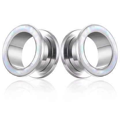 Iridescent Shell Stainless Steel Screw-Fit Plugs & Tunnels