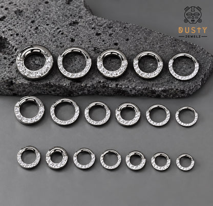 CZ Hinged Segment Ring – Chunky Septum & Stretched Piercing Clicker